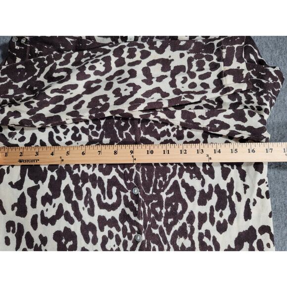 J.Crew Leopard Print Teddie Wool Sweater Cardigan Button Front Long Sleeve Sz M - Picture 13 of 15